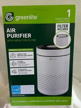 Greenlite G-Pure-22W Air Purifier HEPA-Type Filter 231 Sq Ft New